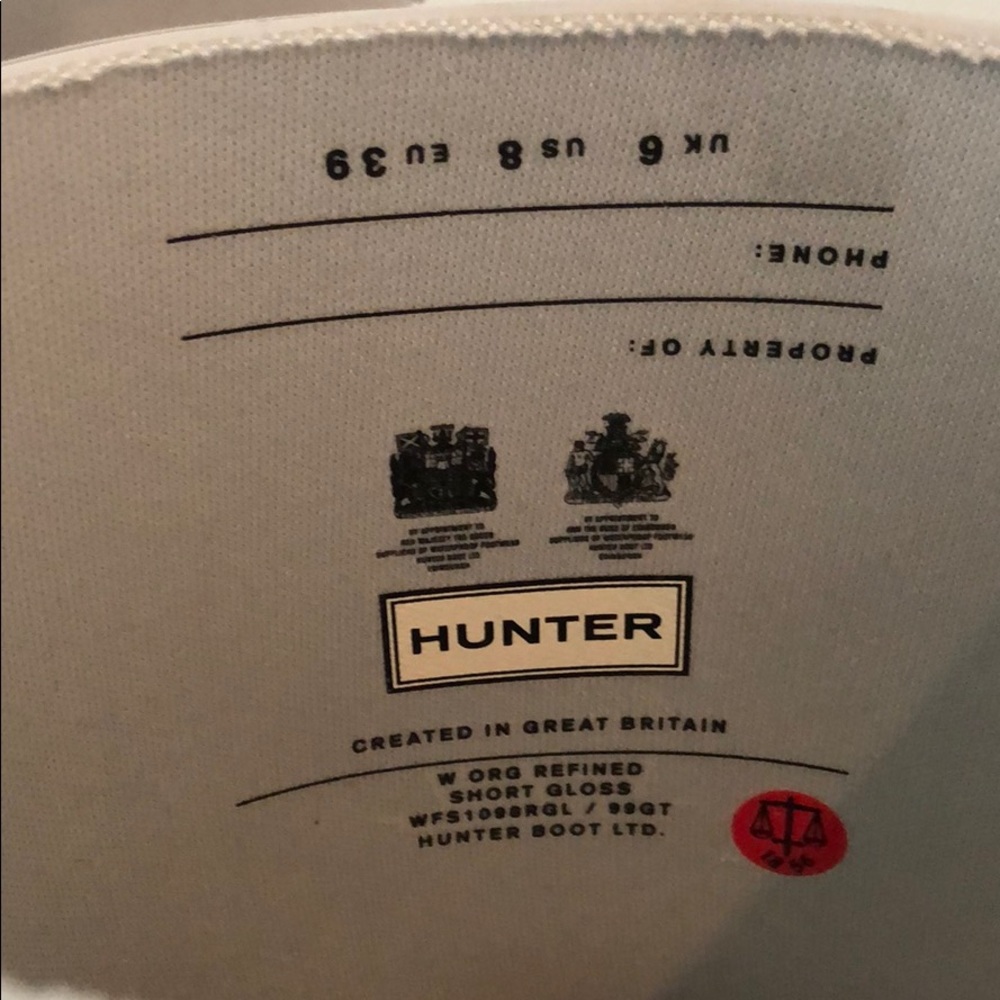 HUNTER ORIGINAL SHORT GREY GLOSS RAIN BOOTS NWOT - Picture 5 of 8